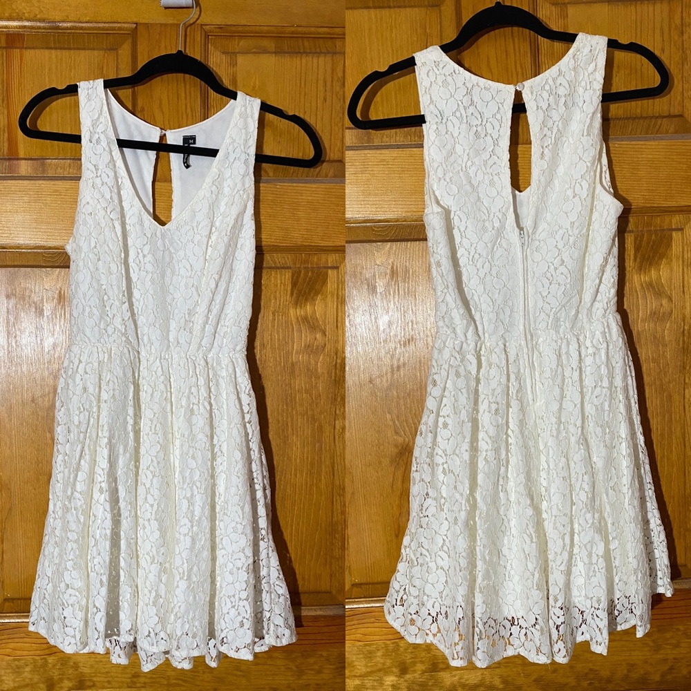 Whit floral lace occasion dress